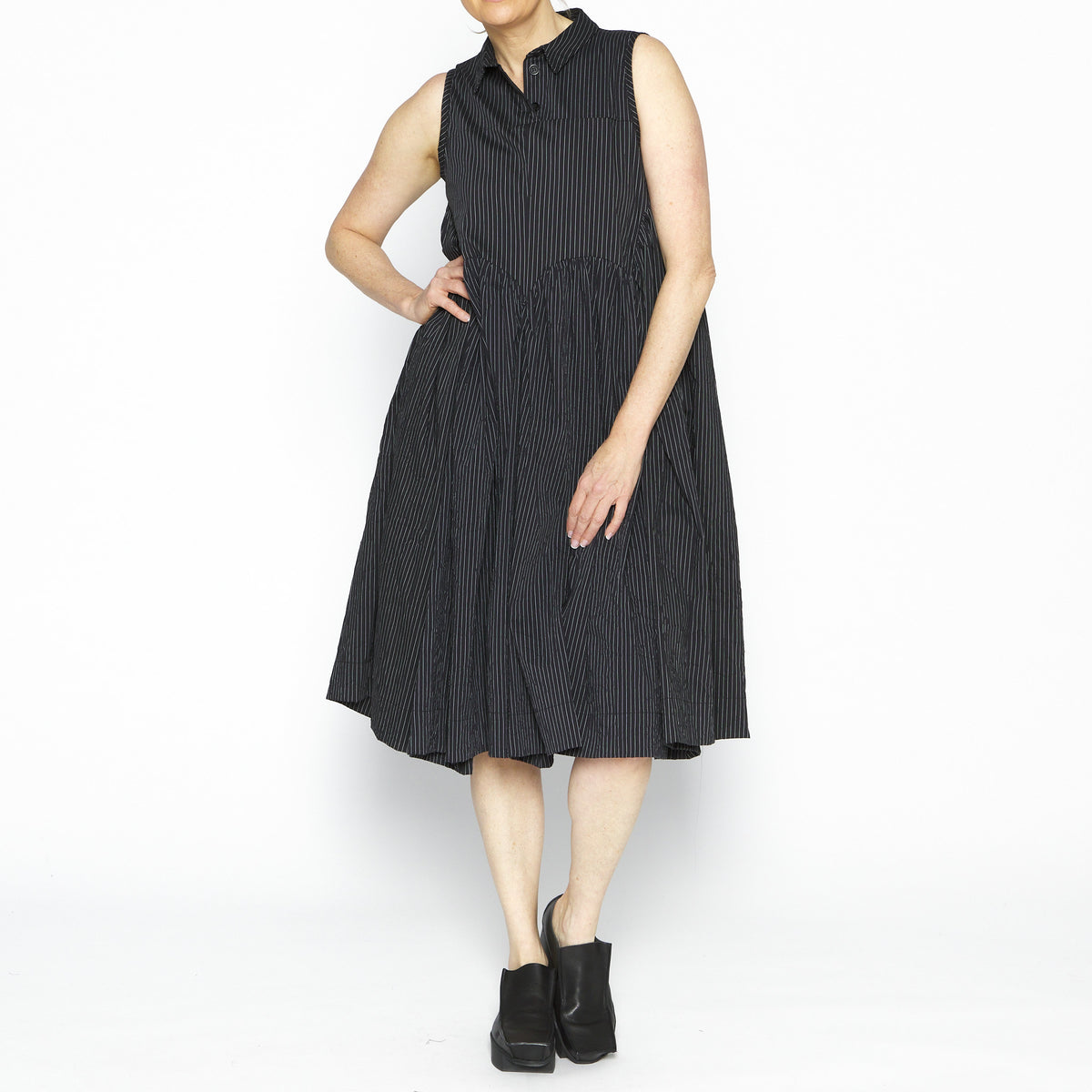 Mimosa Dress Black Stripes