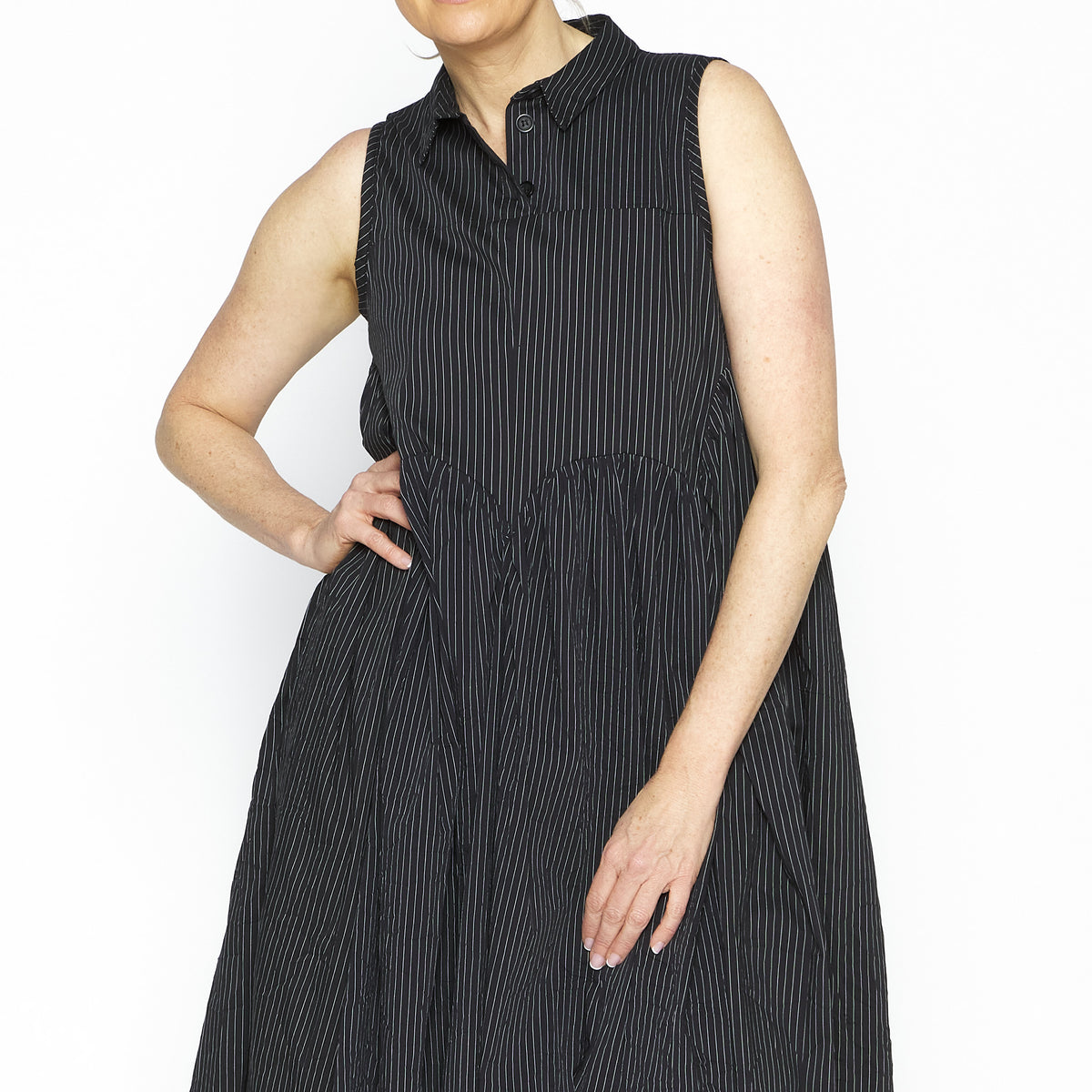 Mimosa Dress Black Stripes