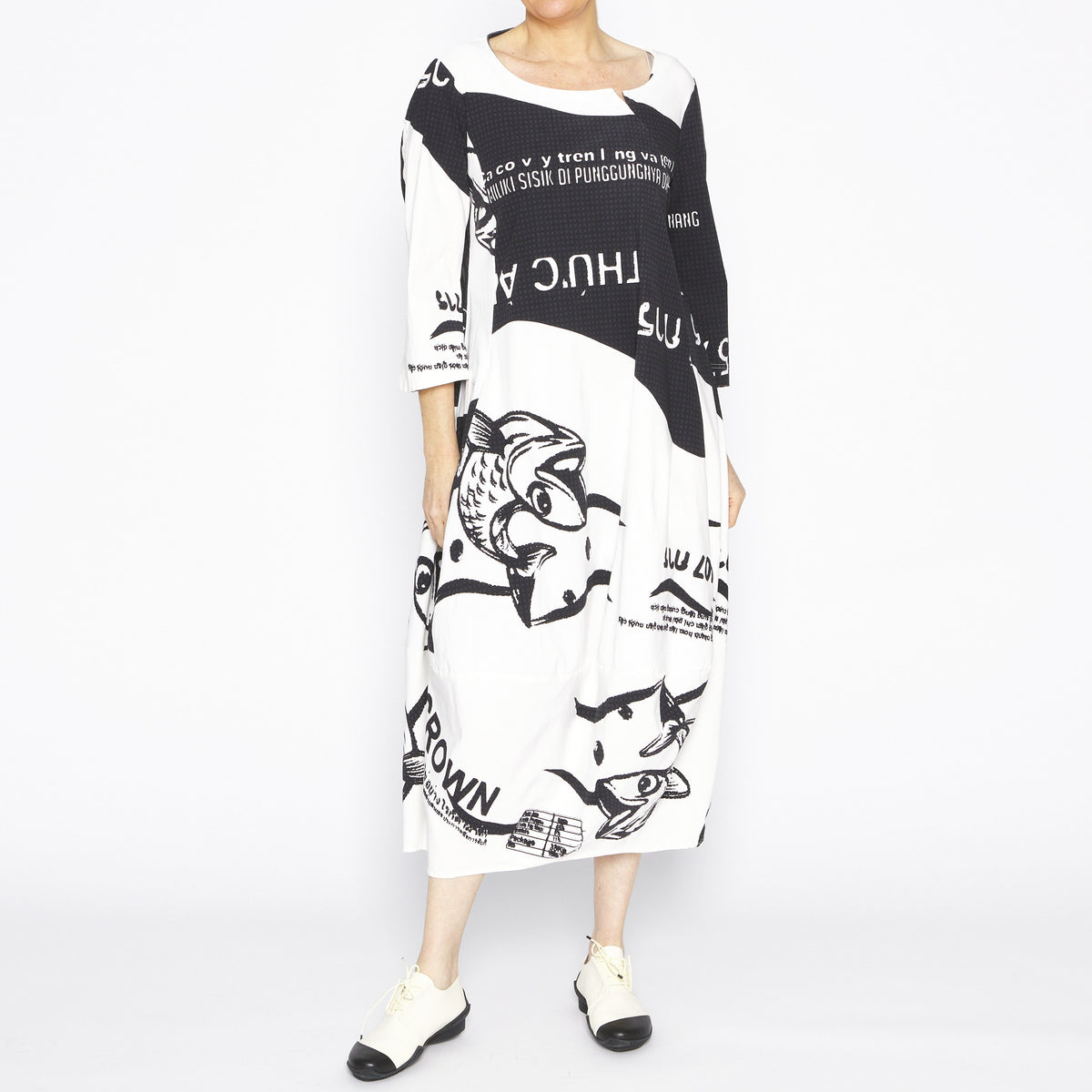 Black Ivory Print Dress