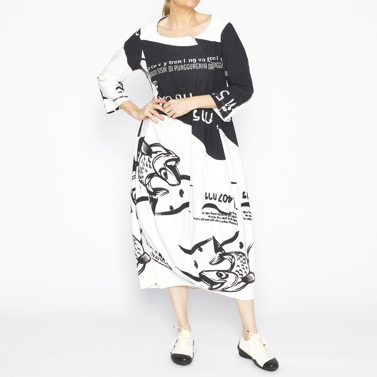 Black Ivory Print Dress
