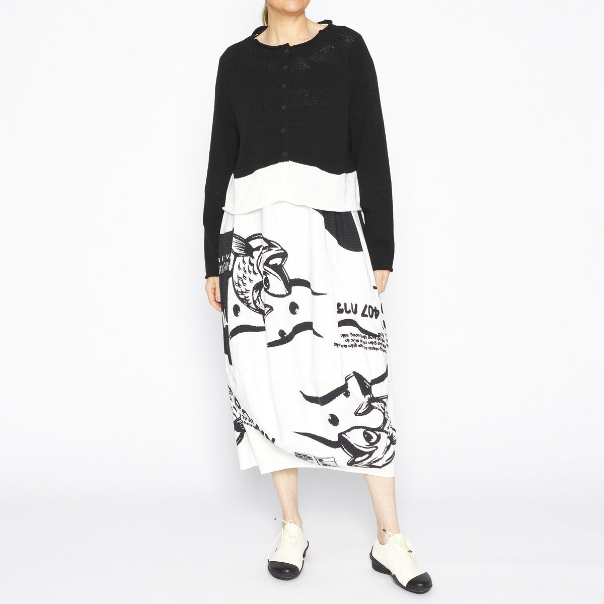 Black Ivory Print Dress