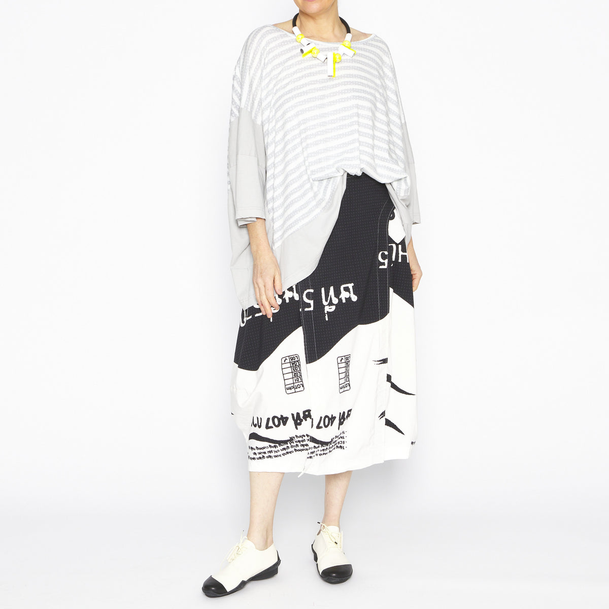 Black Ivory Print Skirt