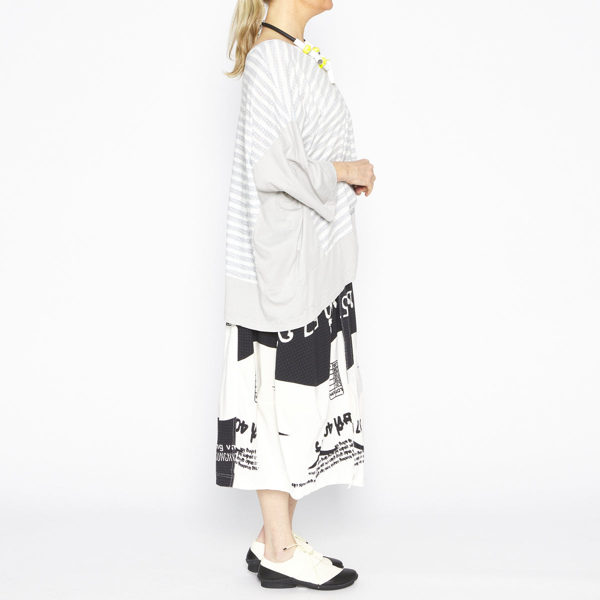 Black Ivory Print Skirt