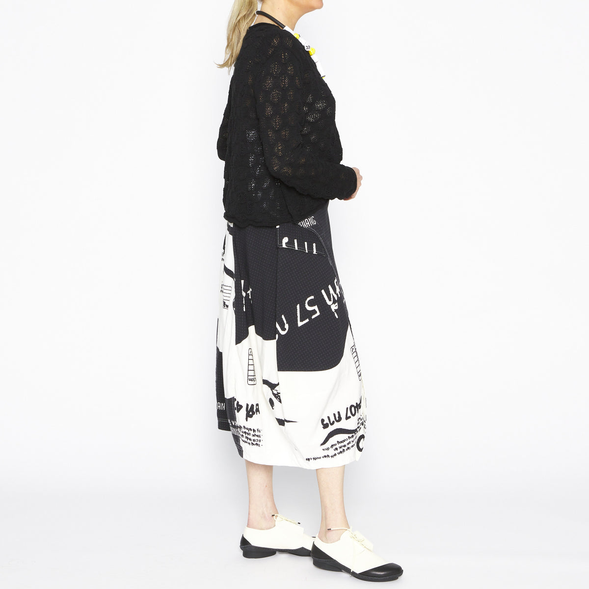 Black Ivory Print Skirt