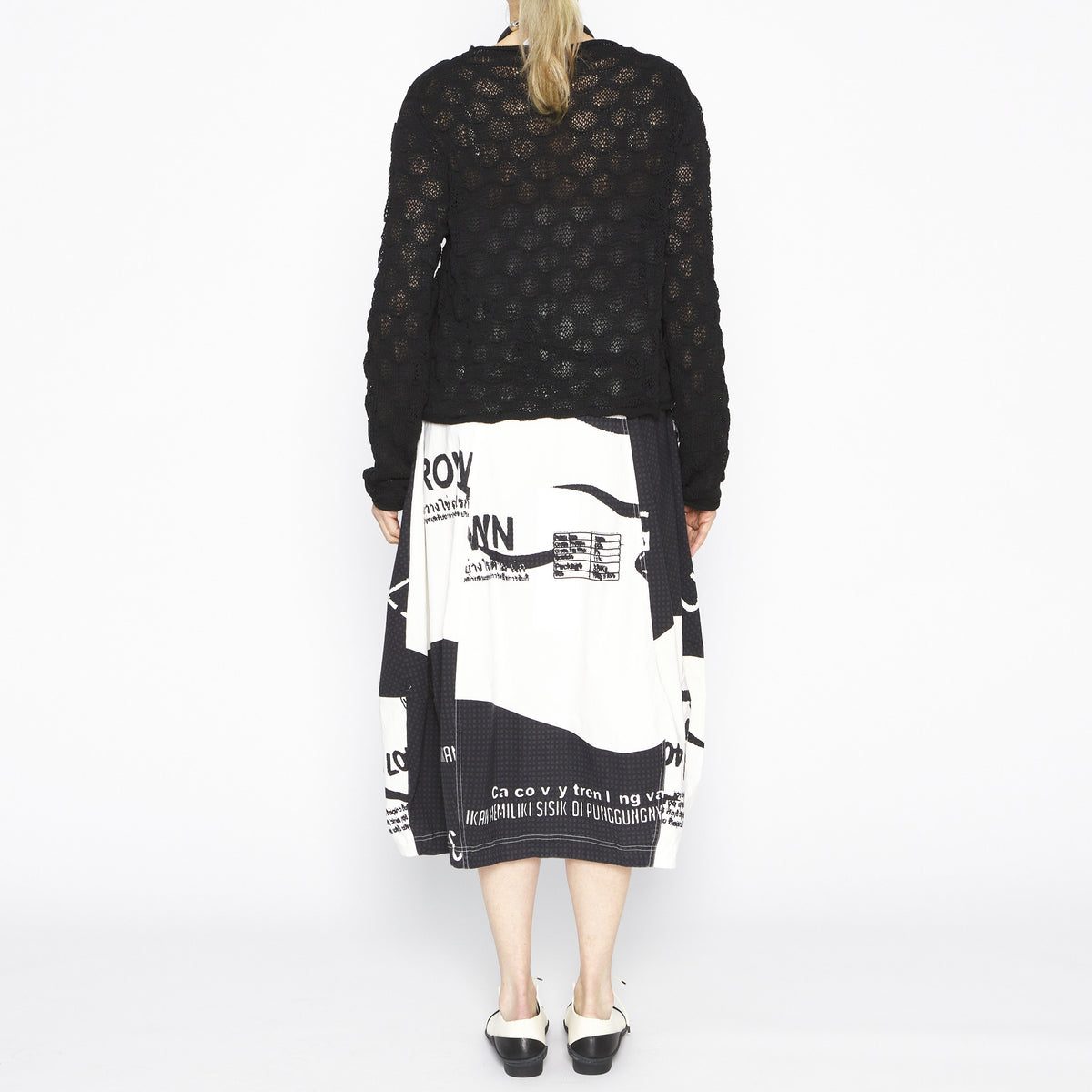 Black Ivory Print Skirt