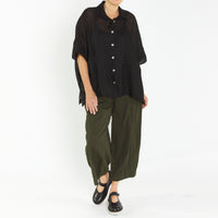 Marlon Black Linen Shirt