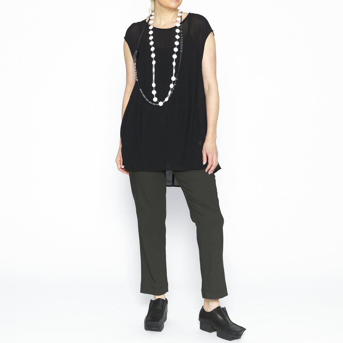 Tully Black Georgette Tunic