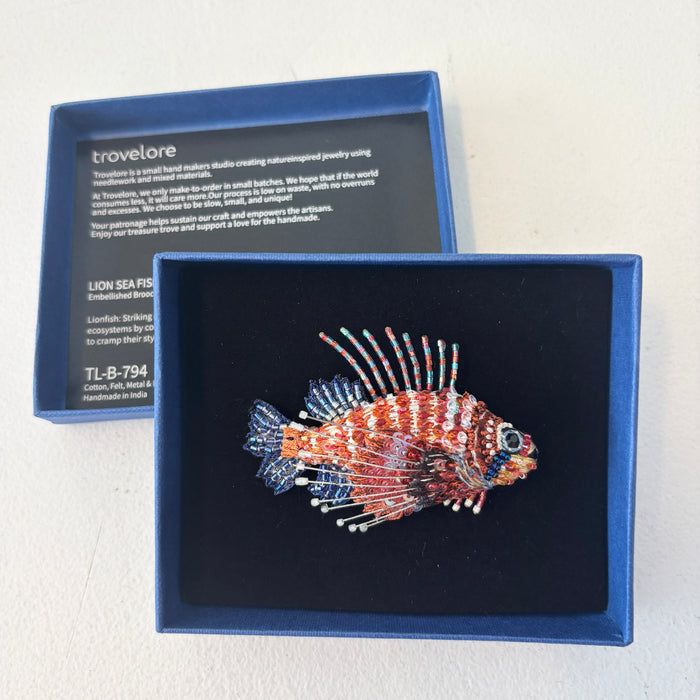 Lion Sea Fish Brooch