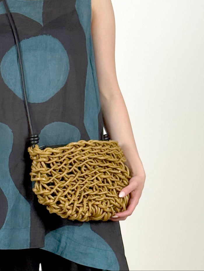 Maren Bag Mustard/Black Leather