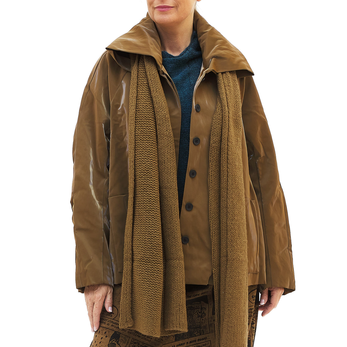 RBW24-3421101 Scarf Jacket in Bronze