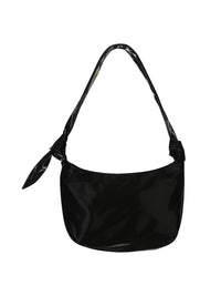 Glossy Halfmoon Cross Bag Black