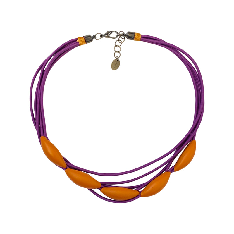 Character Pod necklace in Purple / Orange