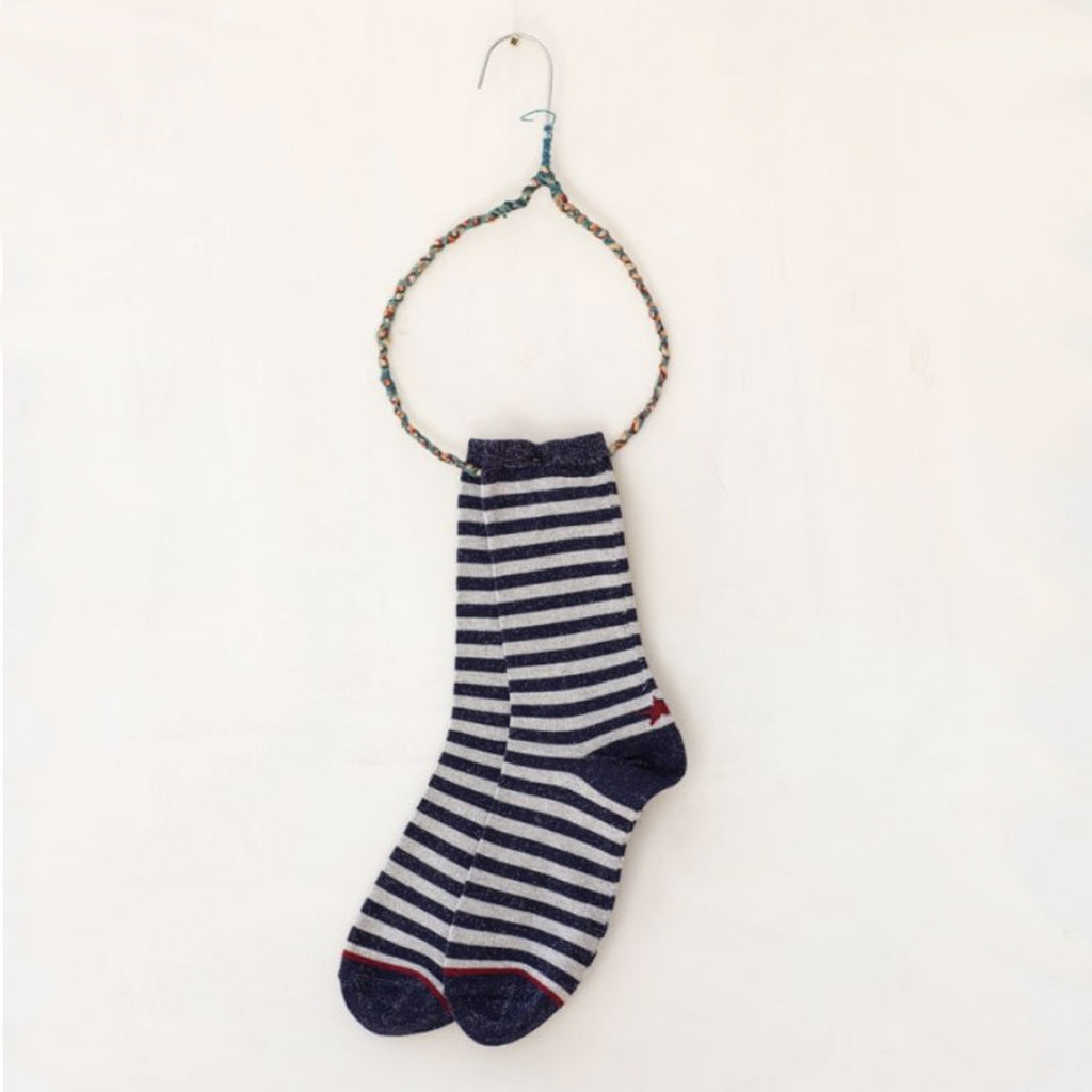 Hop Socks, Sox Blue/Beige Stripe - Tiffany Treloar