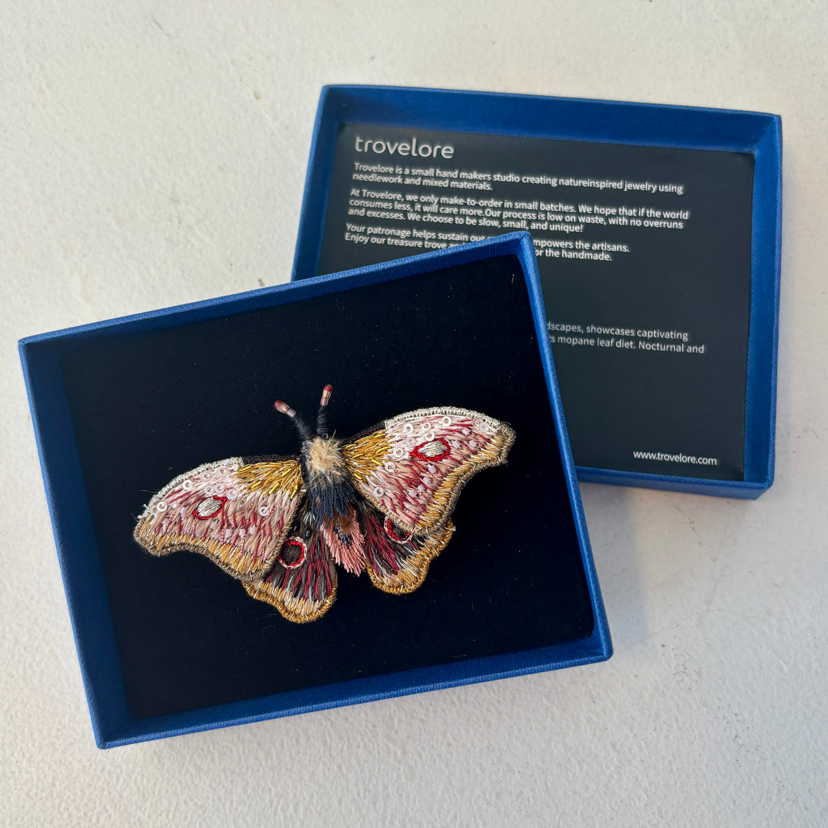 Emperor Mopane Moth Brooch