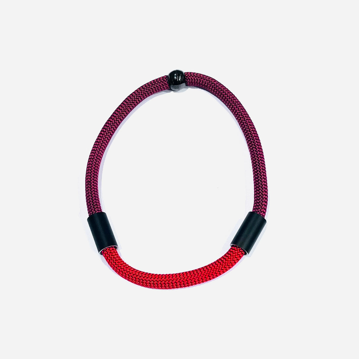 CB64 - Tube Rope Necklace in Berry and Red