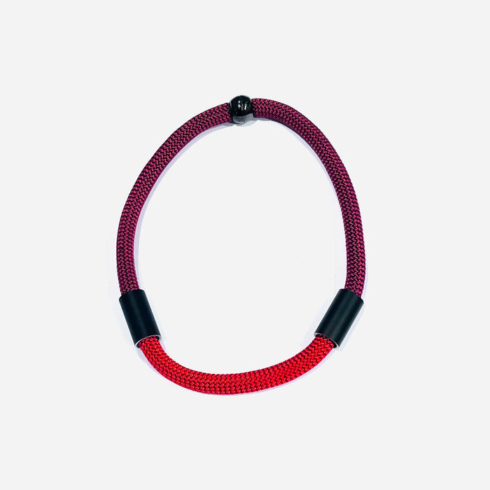 CB64 - Tube Rope Necklace in Berry and Red