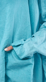 DIP-2411110-440 Linen dropside jacket aqua