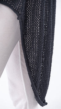 RBS23-3727104 Crochet Cardigan Black