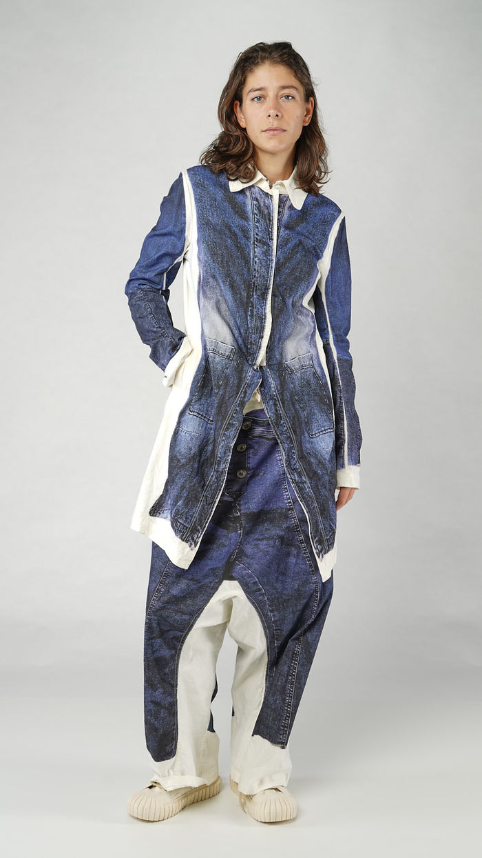 Denim Print Coat
