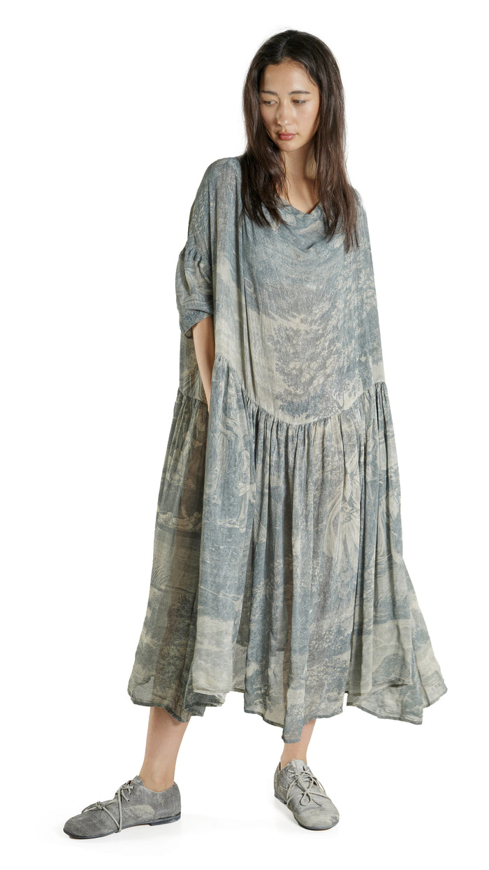 2770905 Seaweed Print Dress