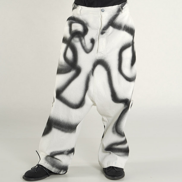 1040123 Graffiti Black Print Pant