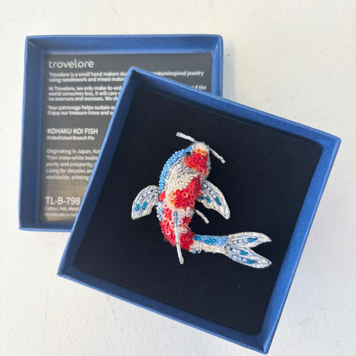 Kohaku Koi Fish Brooch