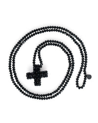 1521 - Across Long Black Necklace
