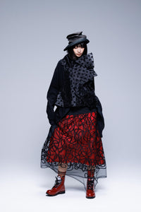 261 618 Kaida Red Black Skirt
