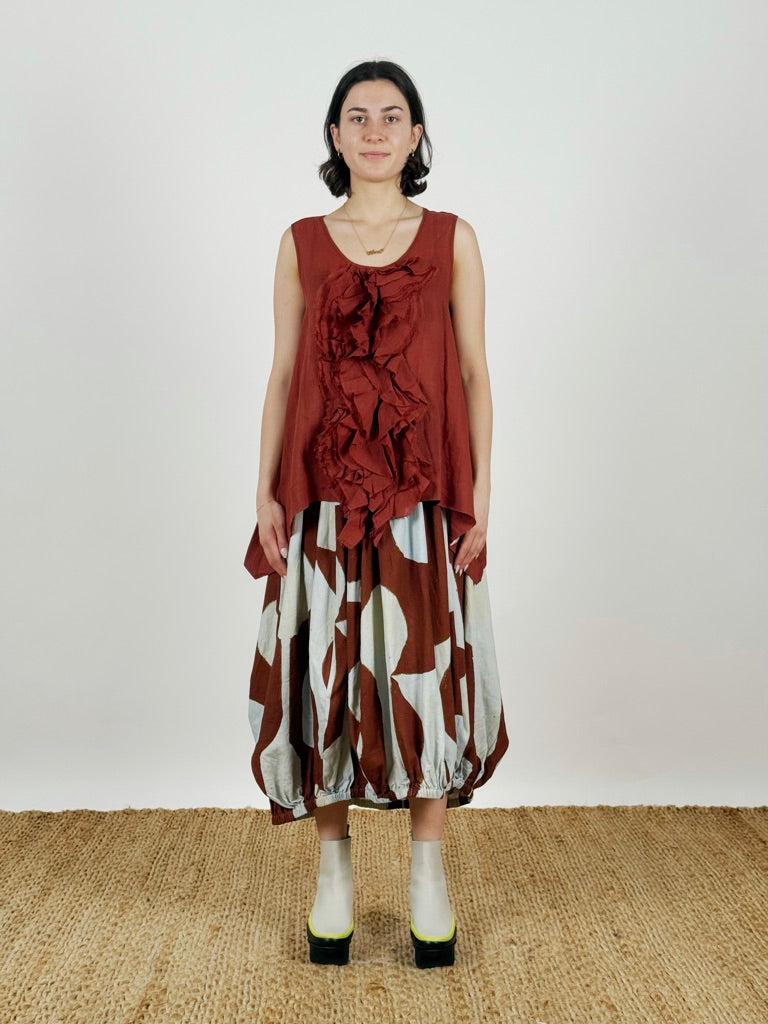 Sumi Copper Frill Top