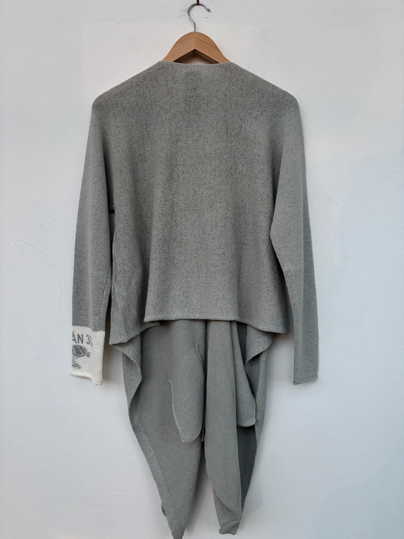 Grey Print Cardigan