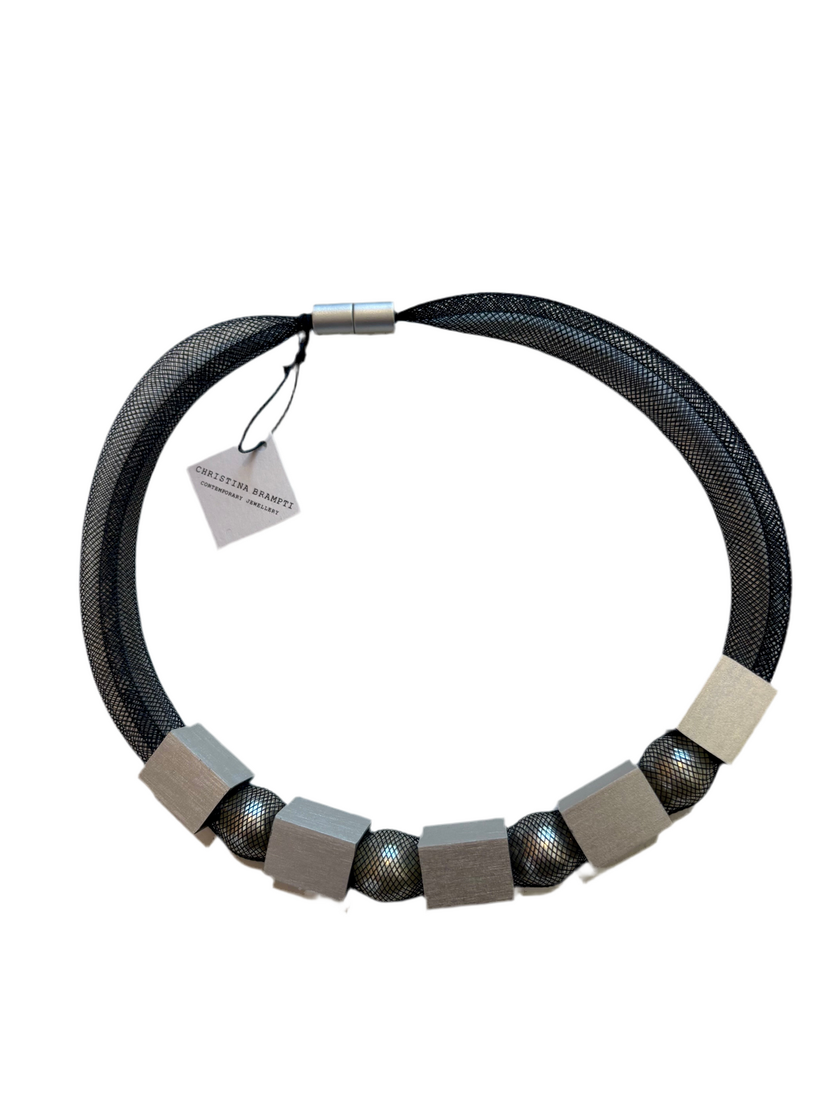 CB432 - Trapped Ball Necklace in Silver