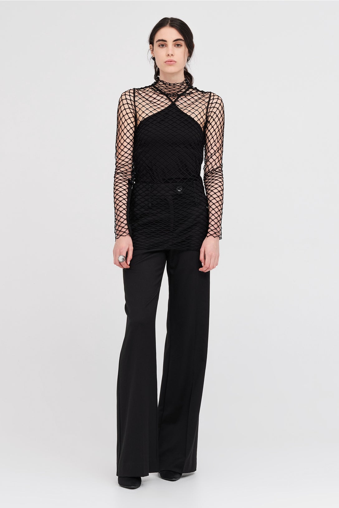 Mesh Contend Tunic Black
