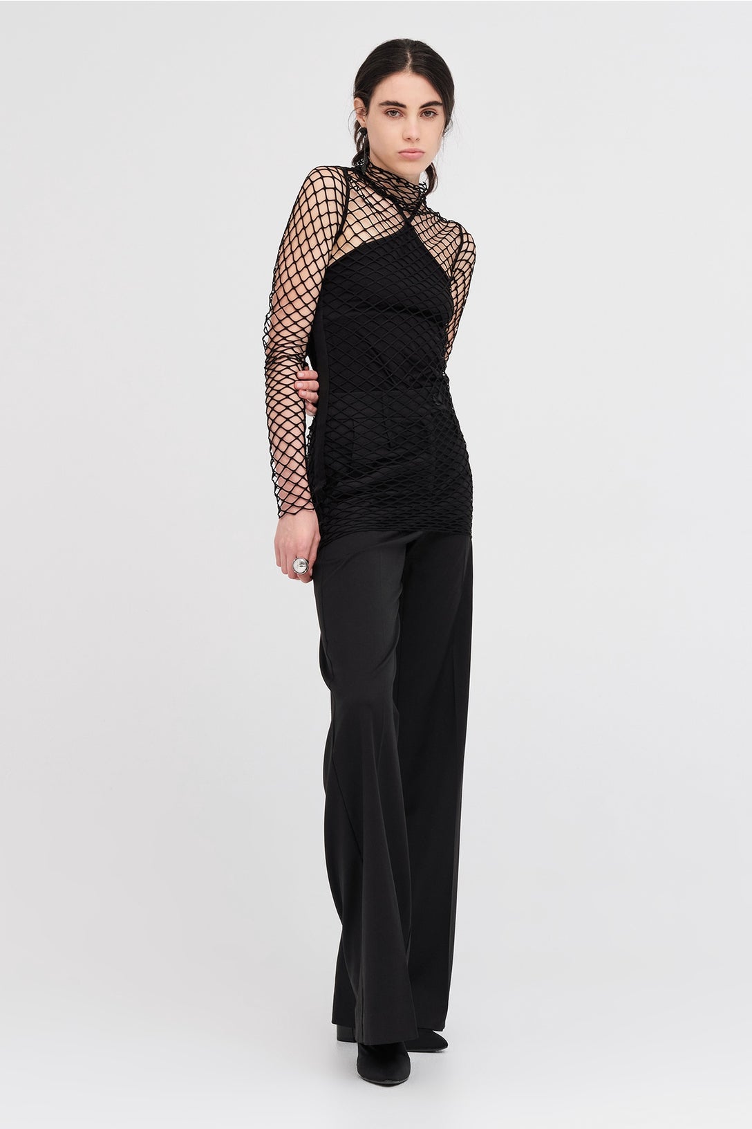 Mesh Contend Tunic Black
