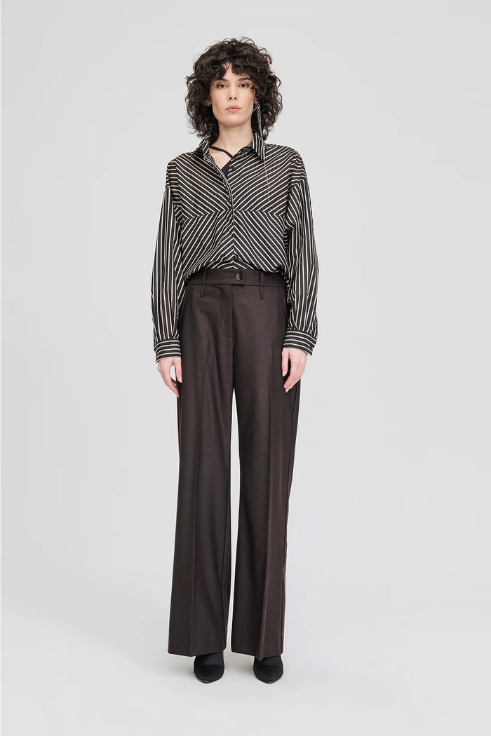 Compartment Shirt Black and Beige Stripe