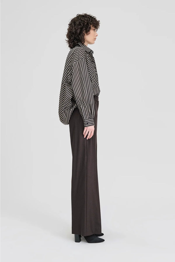 Compartment Shirt Black and Beige Stripe