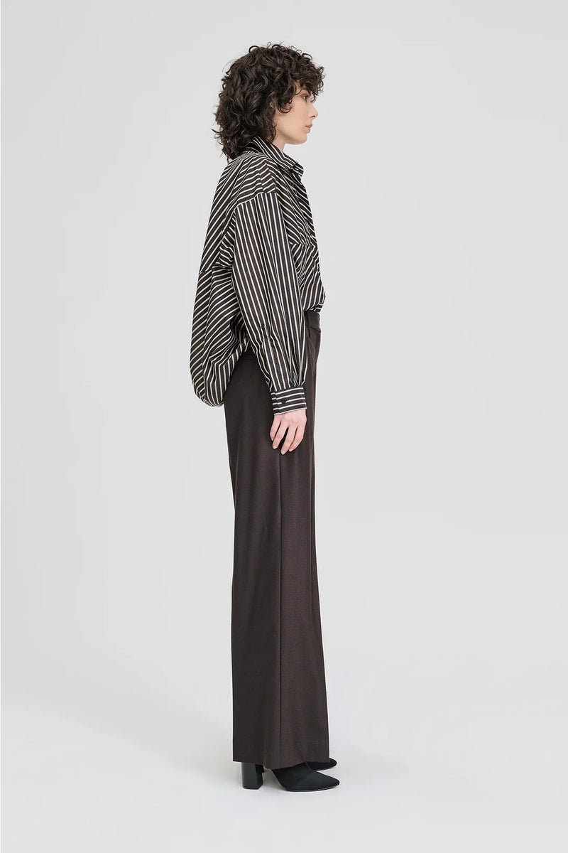 Compartment Shirt Black and Beige Stripe