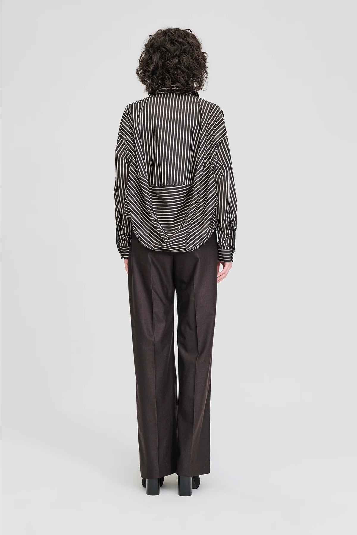 Compartment Shirt Black and Beige Stripe
