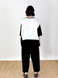 Maja Ivory Black Patch Top