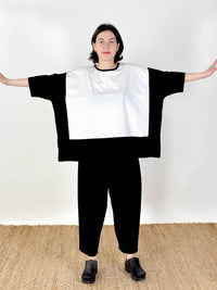 Maja Ivory Black Patch Top