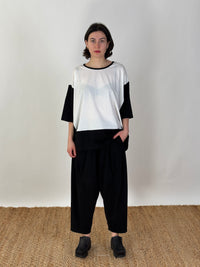 Maja Ivory Black Patch Top