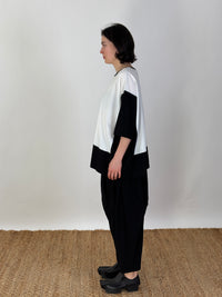 Maja Ivory Black Patch Top