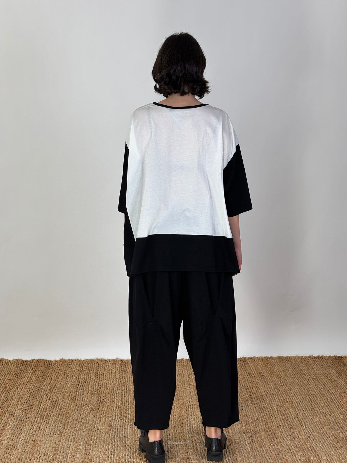 Maja Ivory Black Patch Top