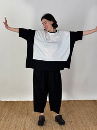 Maja Ivory Black Patch Top