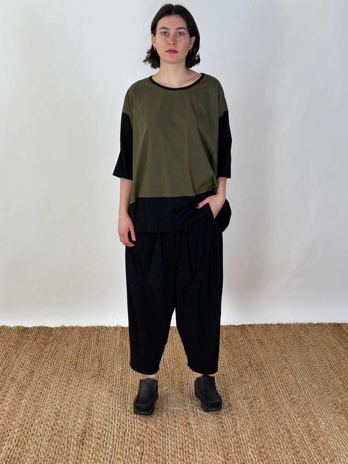 Maja Caper Black Patch Top