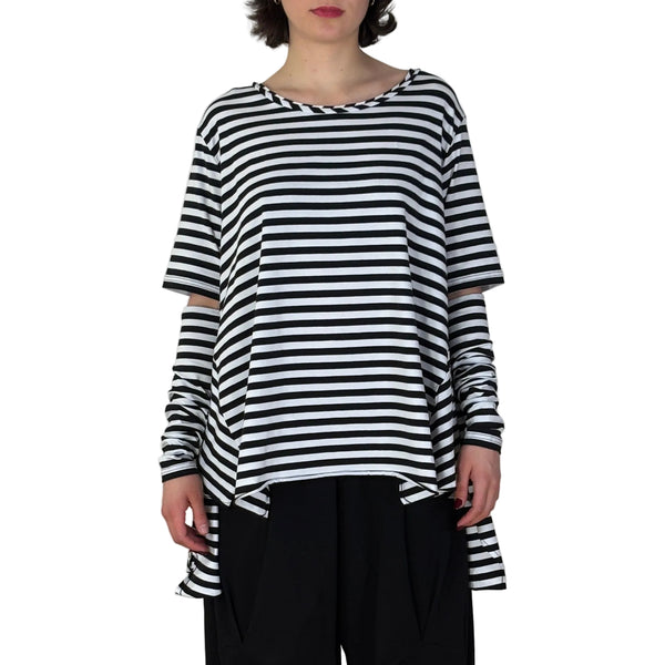 A Big T-Shirt- Black&White Stripe