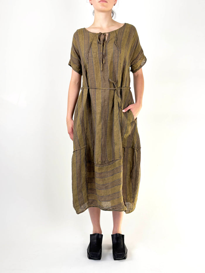 Maddi Olive Stripe Dress