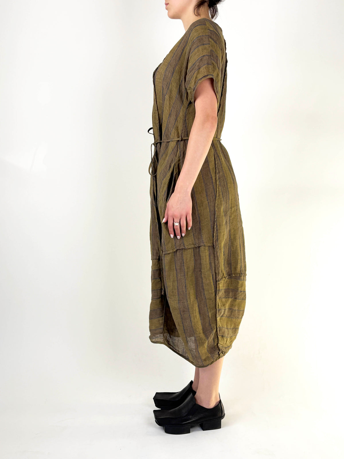 Maddi Olive Stripe Dress
