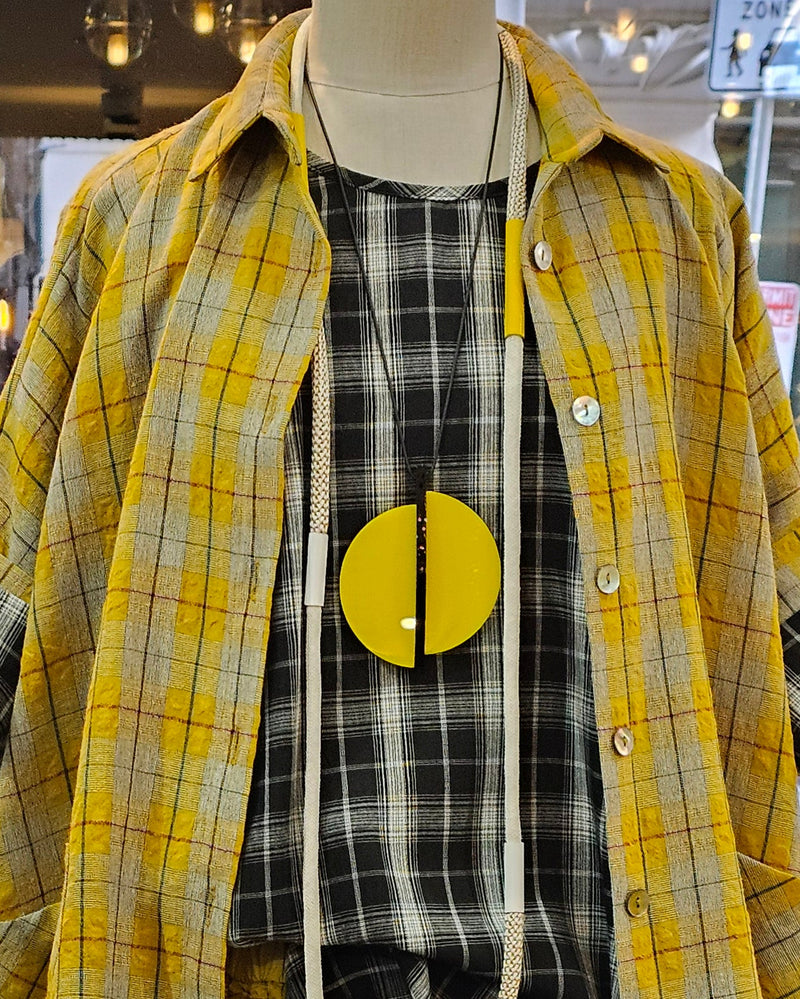 ALF acrylic pendant necklace -Canary Yellow