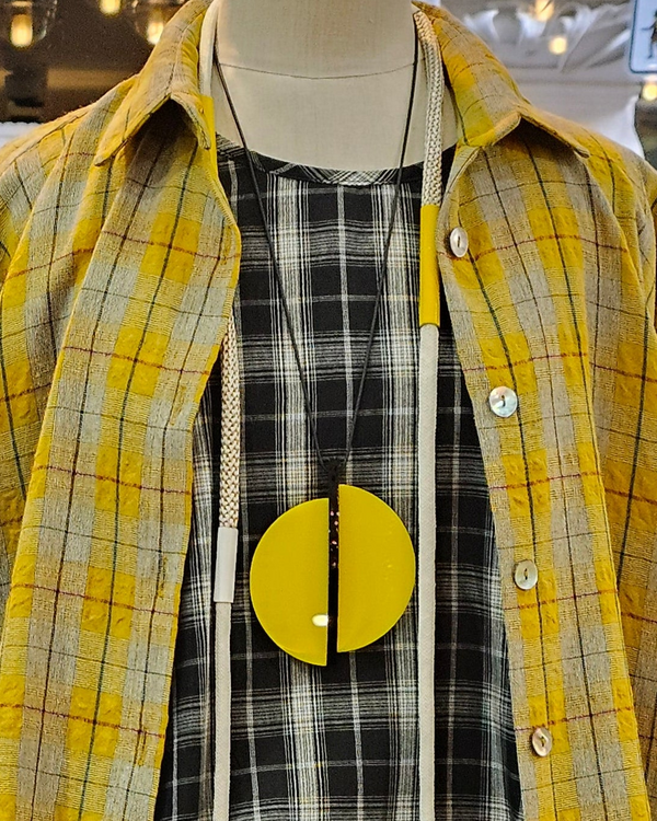 ALF acrylic pendant necklace -Canary Yellow