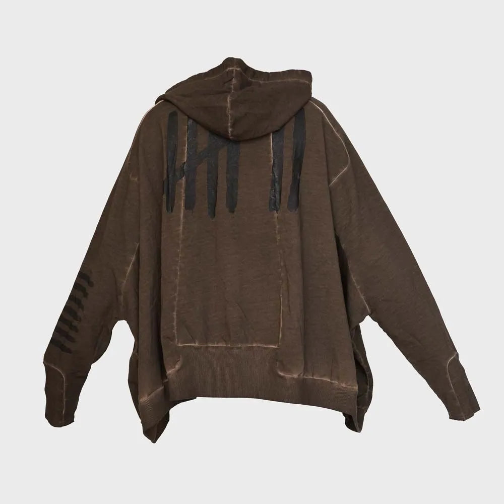 Wide Short Jacket Chocolate Print